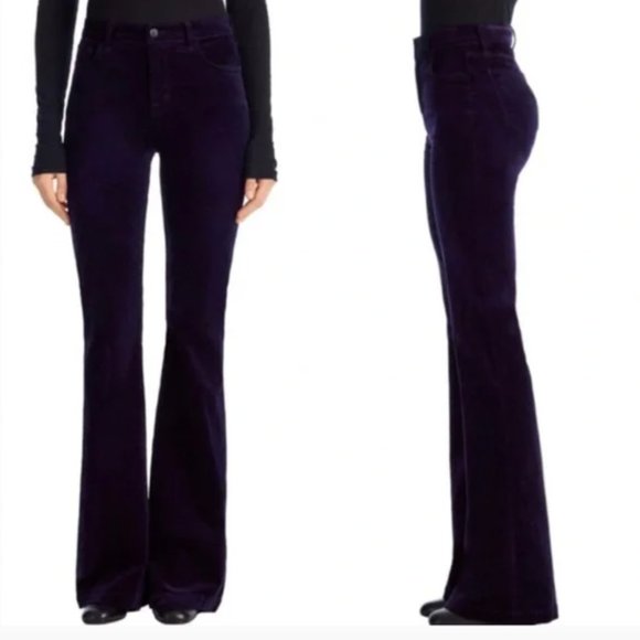 NWT J Brand High Rise Maria Flare Velvet Petite Jeans (Size 24 ) - Picture 2 of 9